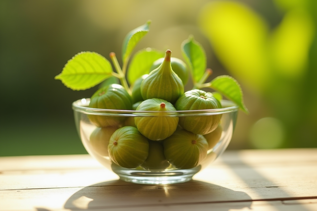 Fruits de figuier jeunes dans l